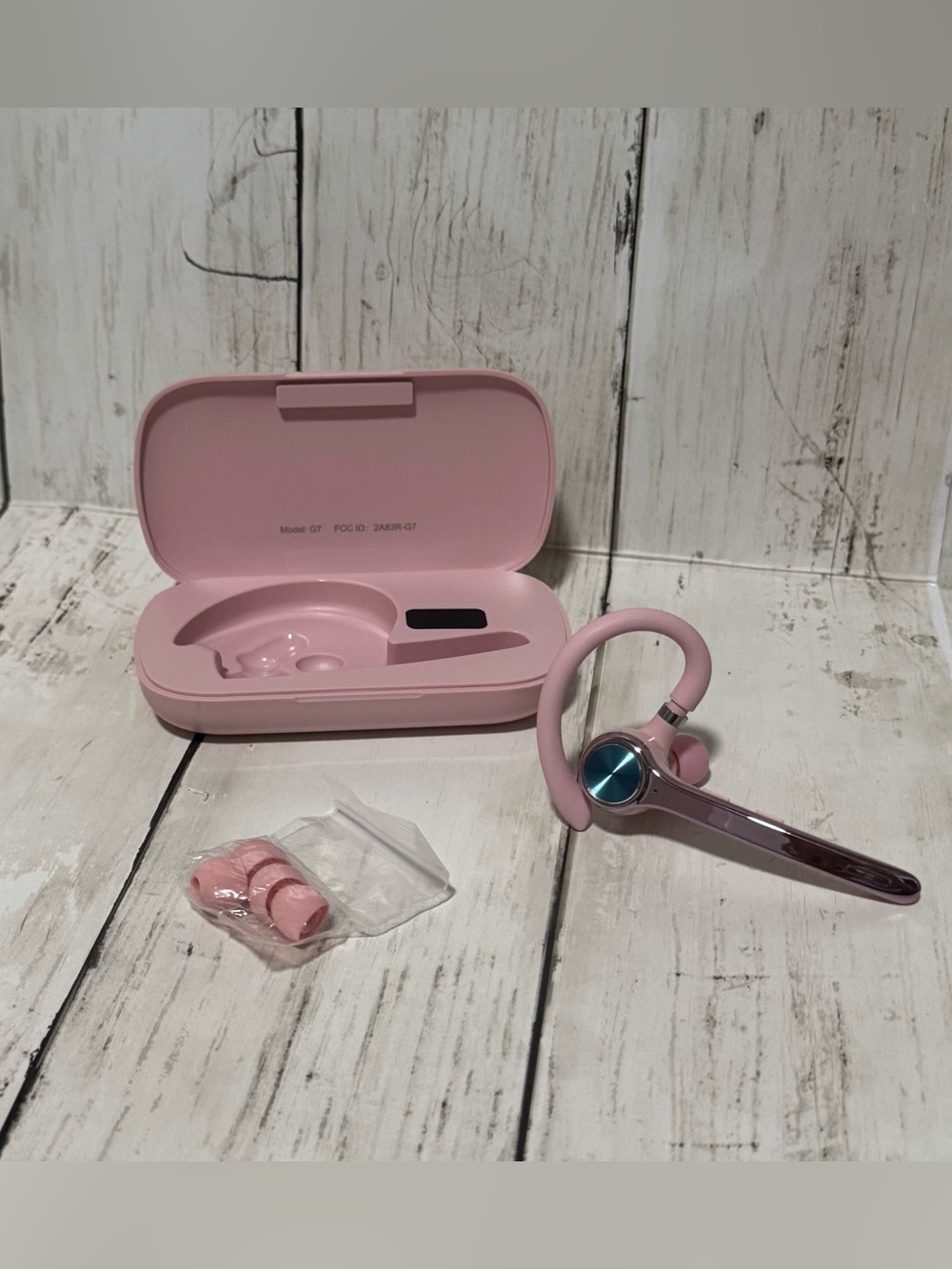 HEIBAS Bluetooth 5.1 Wireless Headset w/ Mic & Charging Case โ Pink โ 72H Playti - Picture 2 of 9